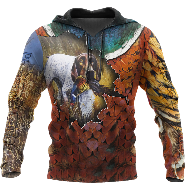 Pheasant GSP Hunting 3D All Over Printed Shirts For Men And Women AZ100102-Apparel-MP-Hoodie-S-Vibe Cosy™