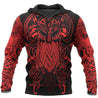 Vikings - The Raven Red of Odin Tattoo-Apparel-HP Arts-Hoodie-S-Vibe Cosy™