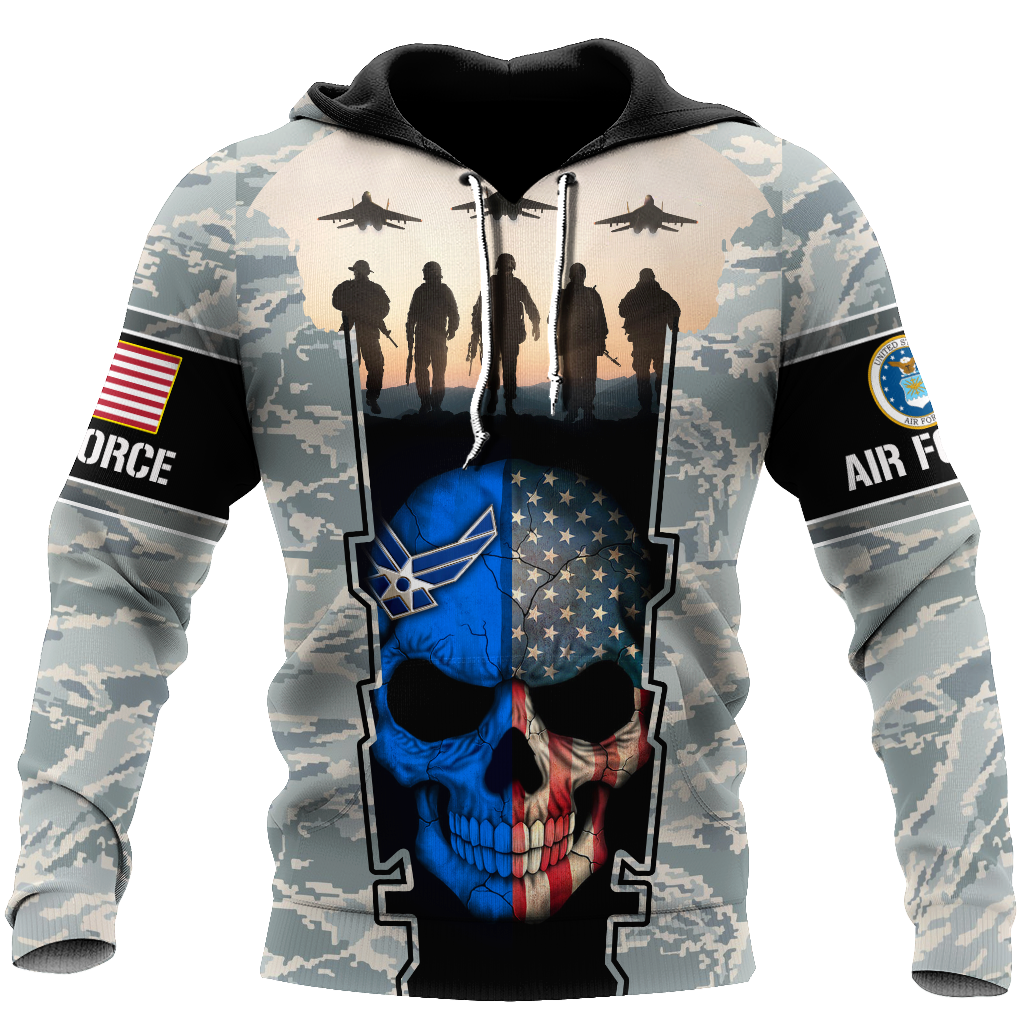 US Air Force skull 3d all over printed for man and women Pi270203 PL-Apparel-PL8386-Hoodie-S-Vibe Cosy™