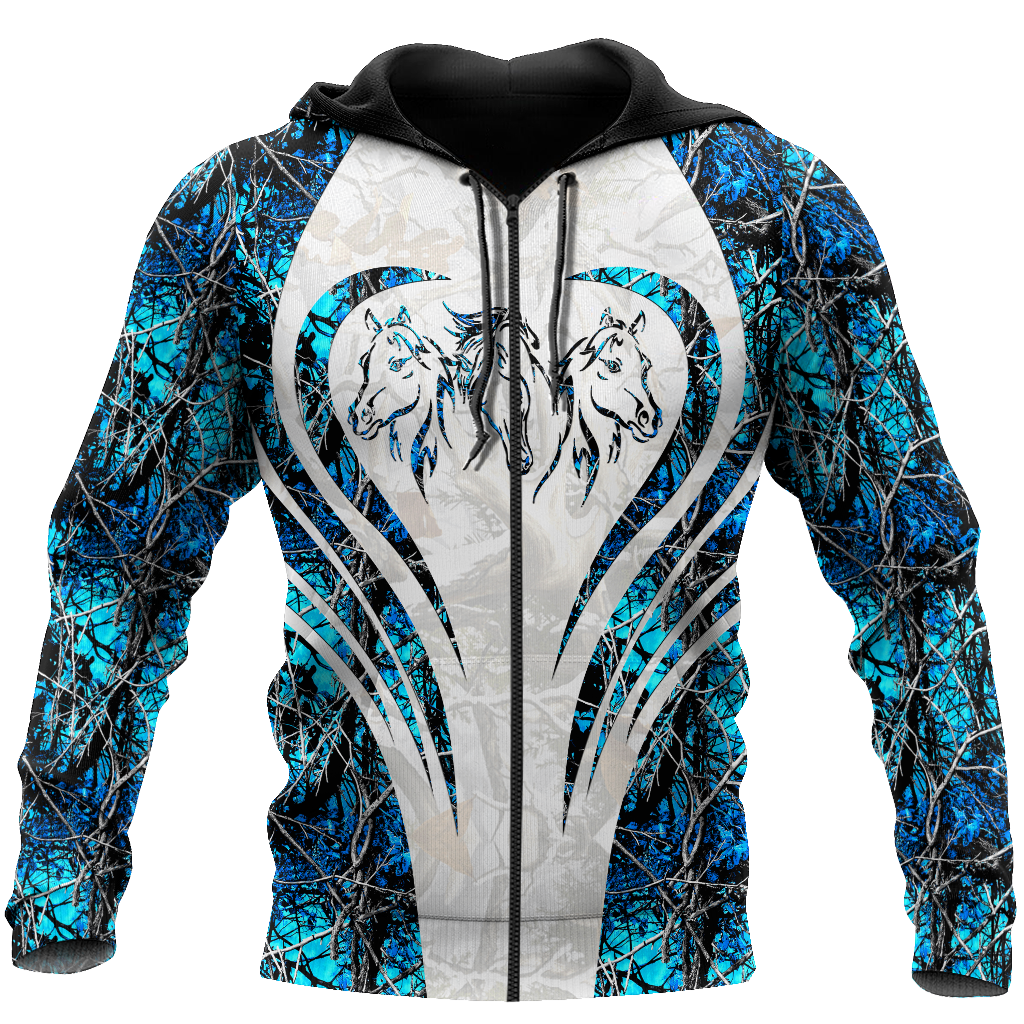 Beautiful Horse 3D All Over Printed shirt for Men and Women Pi060103-Apparel-TA-Zipped Hoodie-S-Vibe Cosy™