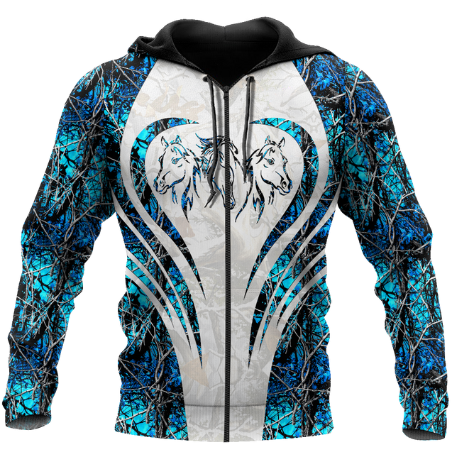 Beautiful Horse 3D All Over Printed shirt for Men and Women Pi060103-Apparel-TA-Zipped Hoodie-S-Vibe Cosy™