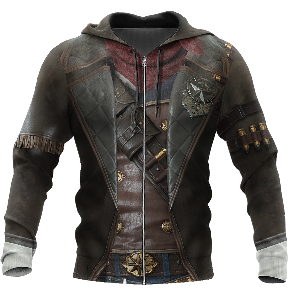 3D All Over Printed Cowboy Armor Hoodie Shirts MP260203-Apparel-MP-zip-up hoodie-S-Vibe Cosy™