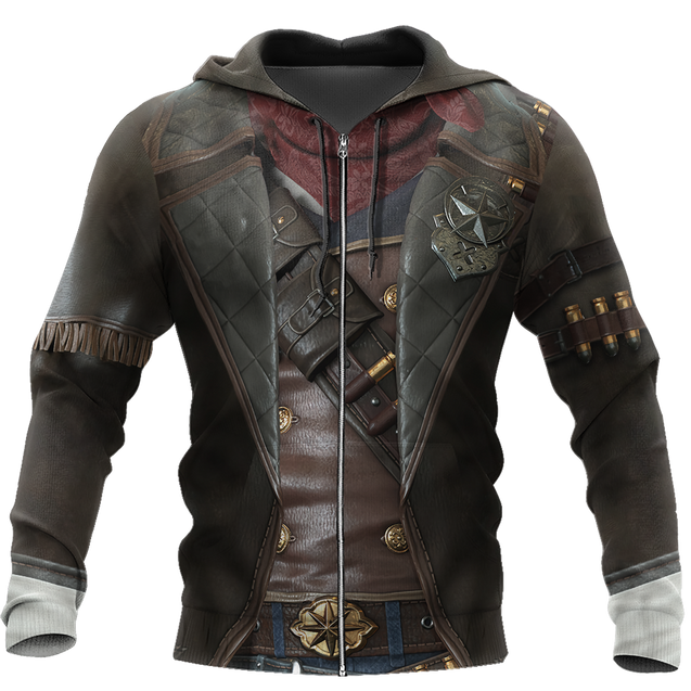 3D All Over Printed Cowboy Armor Hoodie Shirts MP260203-Apparel-MP-zip-up hoodie-S-Vibe Cosy™