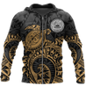 Samoa Polynesian Hoodie Gold Turtle Flowing 3d all over printed shirt and short for man and women AZ130201 PL-Apparel-PL8386-Zipped Hoodie-S-Vibe Cosy™