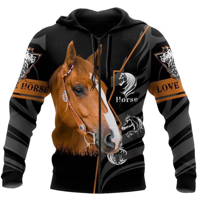 Beautiful Horse 3D All Over Printed shirt for Men and Women Pi040106-Apparel-TA-Zipped Hoodie-S-Vibe Cosy™