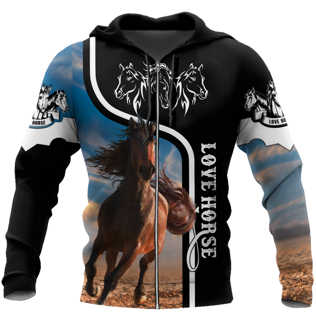 Love Horse 3D All over print for Men and Women shirt Pi030101-Apparel-NNK-Hoodie-S-Vibe Cosy™