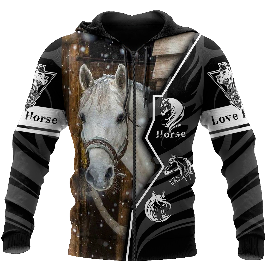 Beautiful Horse 3D All Over Printed shirt for Men and Women Pi040102-Apparel-TA-Zipped Hoodie-S-Vibe Cosy™