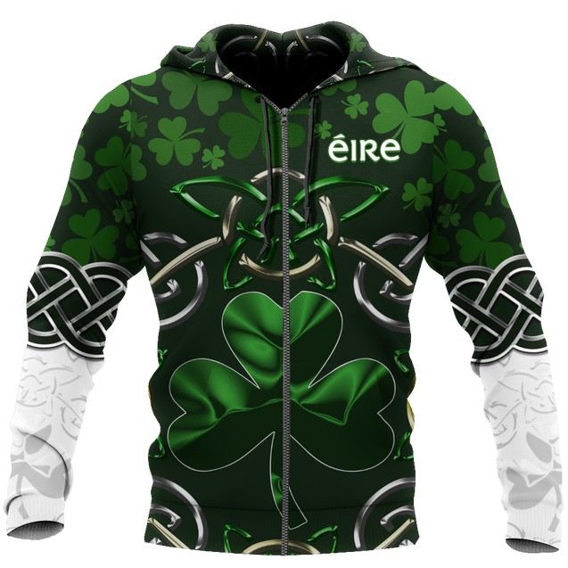 Irish Saint Patrick's Day Shamrock Celtic Cross Hoodie T-Shirt Sweatshirt Pi020310-Apparel-NM-Zip hoodie-S-Vibe Cosy™