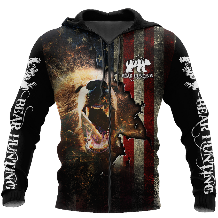 Bear hunter camo 3D all over printed shirts for men and women Pi111202 PL-Apparel-PL8386-Hoodie-S-Vibe Cosy™