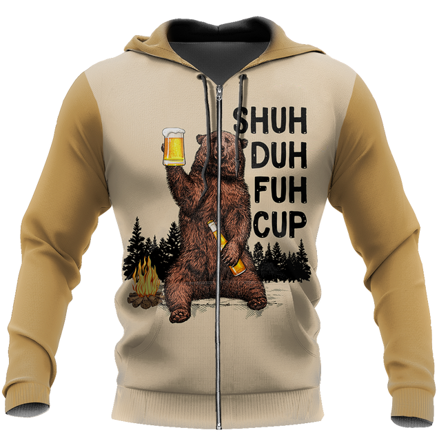 Shuh Duh Fuh Up - Camping Bear B103-Apparel-NNK-Zip-Up Hoodie-S-Vibe Cosy™