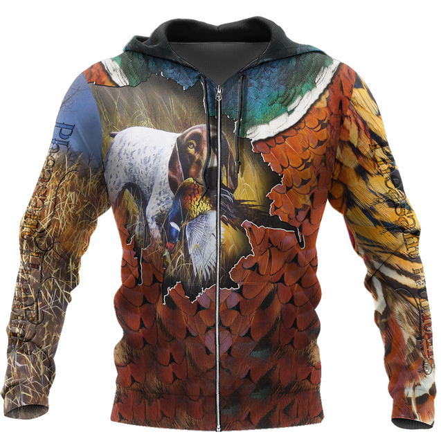 Pheasant GSP Hunting 3D All Over Printed Shirts For Men And Women AZ100102-Apparel-MP-Zipped Hoodie-S-Vibe Cosy™