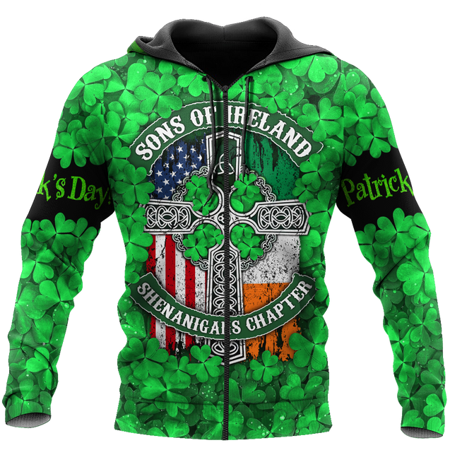 Happy St Patrick's Day Irish Hoodie T-Shirt Sweatshirt for Men and Women Pi170203-Apparel-NM-Zip hoodie-S-Vibe Cosy™