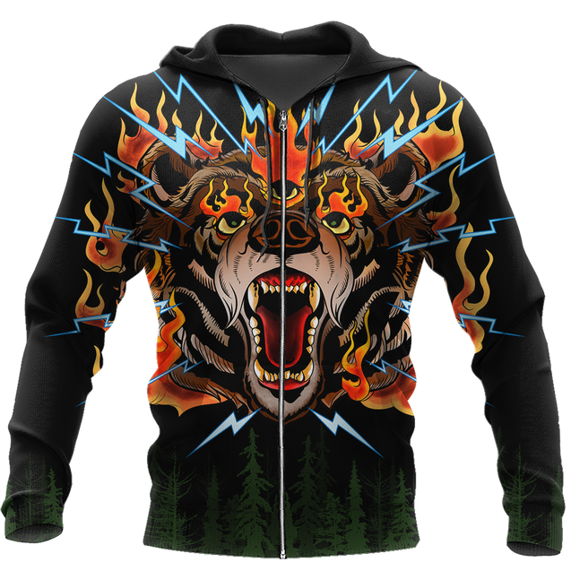 Love Bear Tattoo 3D all over printed shirts for men and women AZ091202 PL-Apparel-PL8386-zip-up hoodie-S-Vibe Cosy™