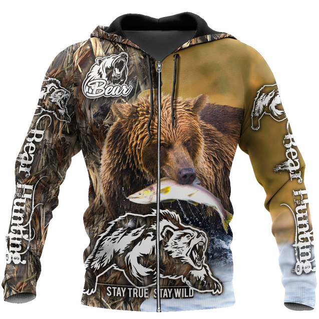 Predatory bears camo 3D all over printer shirts for man and women Pi211201 PL-Apparel-PL8386-zip-up hoodie-S-Vibe Cosy™