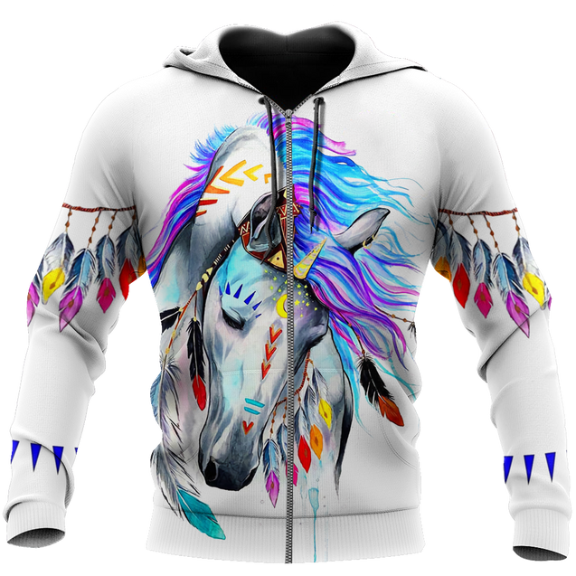 Beautiful Horse 3D All Over Printed shirt for Men and Women Pi060105-Apparel-NNK-Zipped Hoodie-S-Vibe Cosy™