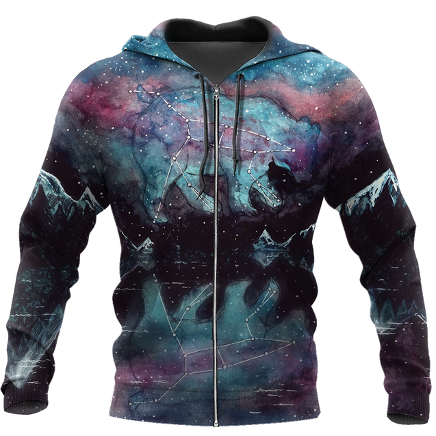 Love Bear Galaxy 3D all over printed shirts for men and women AZ091201 PL-Apparel-PL8386-zip-up hoodie-S-Vibe Cosy™