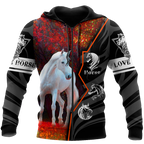 Beautiful Horse 3D All Over Printed shirt for Men and Women Pi040103-Apparel-TA-Zipped Hoodie-S-Vibe Cosy™