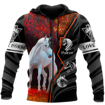 Beautiful Horse 3D All Over Printed shirt for Men and Women Pi040103-Apparel-TA-Zipped Hoodie-S-Vibe Cosy™