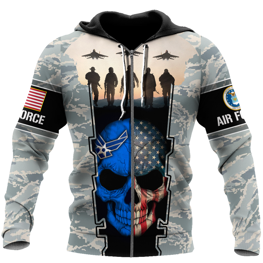 US Air Force skull 3d all over printed for man and women Pi270203 PL-Apparel-PL8386-Hoodie-S-Vibe Cosy™