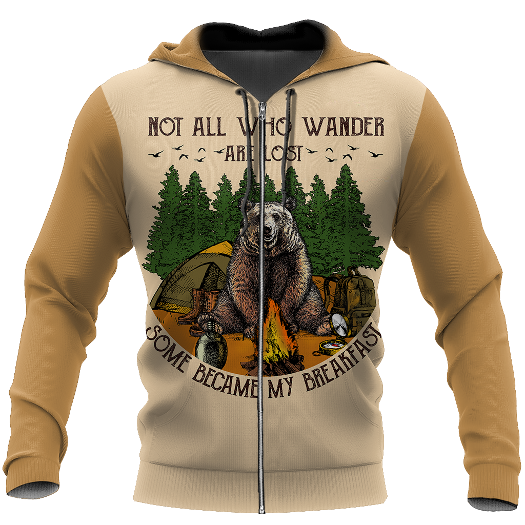 Not All Who Wander Are Lost- Camping Bear NNKQ301A-Apparel-NNK-Zip-Up Hoodie-S-Vibe Cosy™