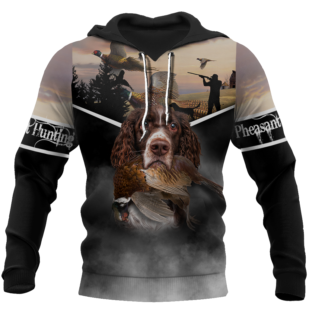 Pheasant Hunting Springer Spaniel 3D All Over Printed Shirts For Men And Women JJ180103-Apparel-MP-Hoodie-S-Vibe Cosy™