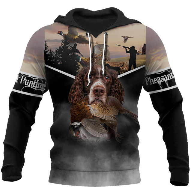 Pheasant Hunting Springer Spaniel 3D All Over Printed Shirts For Men And Women JJ180103-Apparel-MP-Hoodie-S-Vibe Cosy™