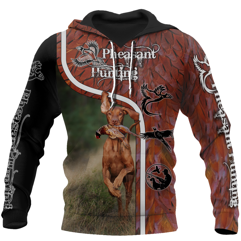 Pheasant Vizsla Hunting 3D All Over Printed Shirts For Men And Women JJ110202-Apparel-MP-Hoodie-S-Vibe Cosy™