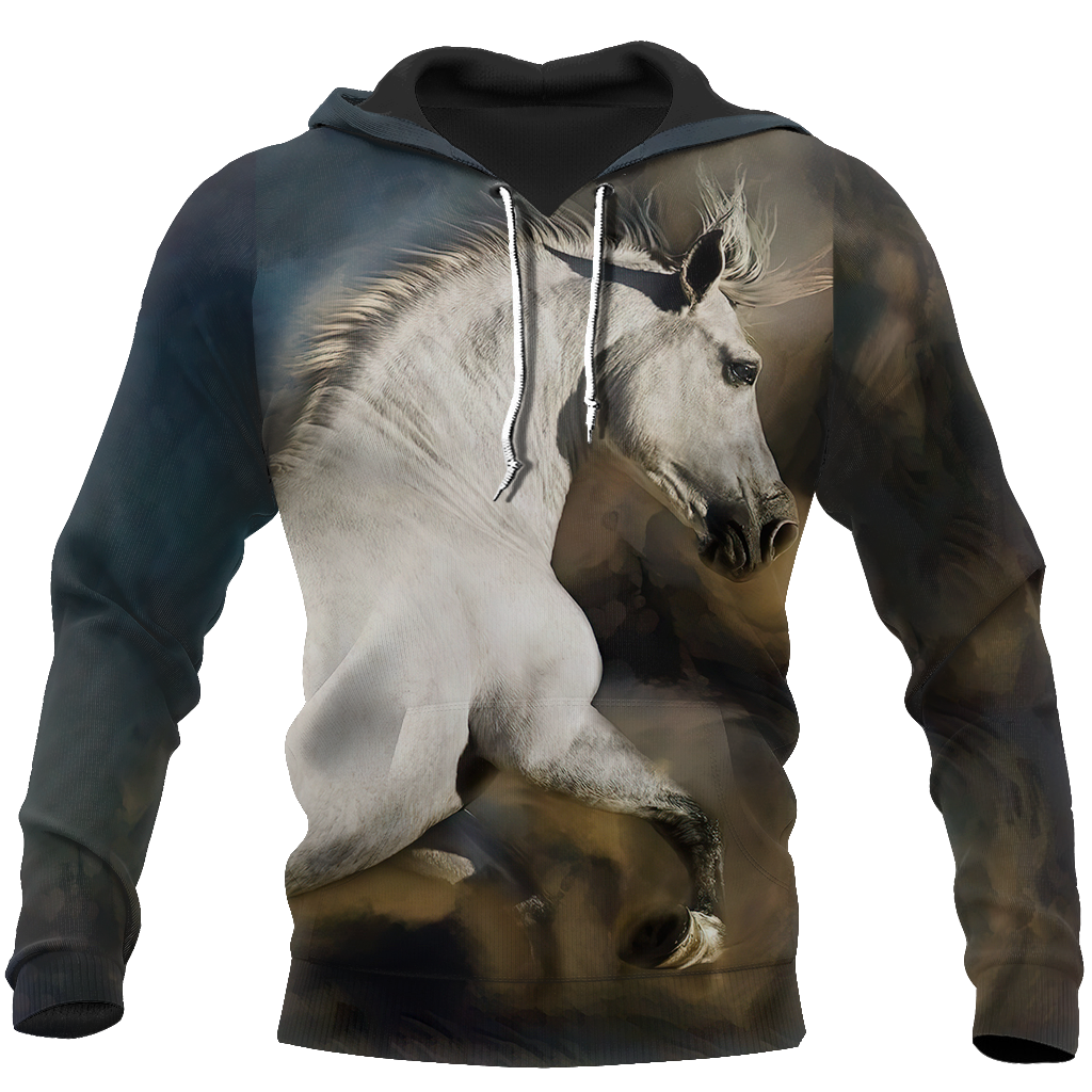 Beautiful White Horse Shirt - Winter Set for Men and Women JJ051209-Apparel-NNK-Hoodie-S-Vibe Cosy™