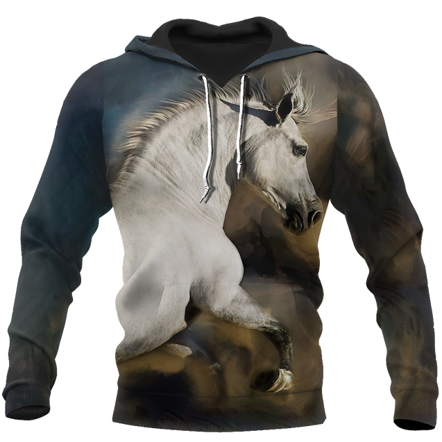 Beautiful White Horse Shirt - Winter Set for Men and Women JJ051209-Apparel-NNK-Hoodie-S-Vibe Cosy™