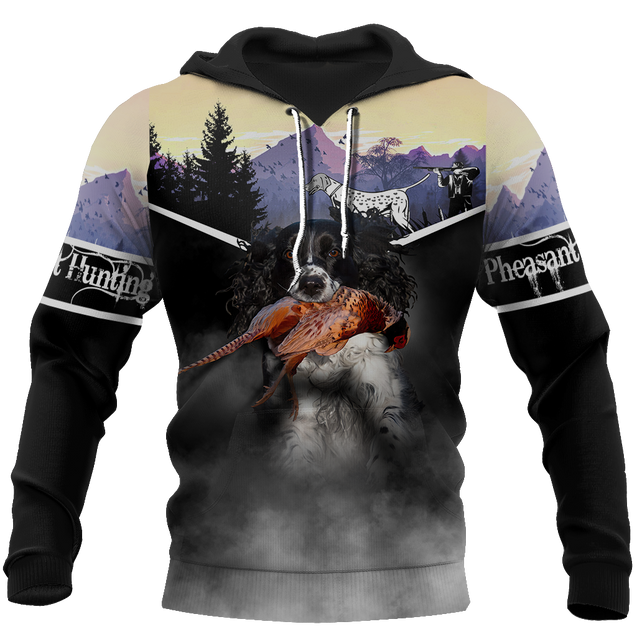 Pheasant Hunting Springer Spaniel 3D All Over Printed Shirts For Men And Women JJ170104-Apparel-MP-Hoodie-S-Vibe Cosy™