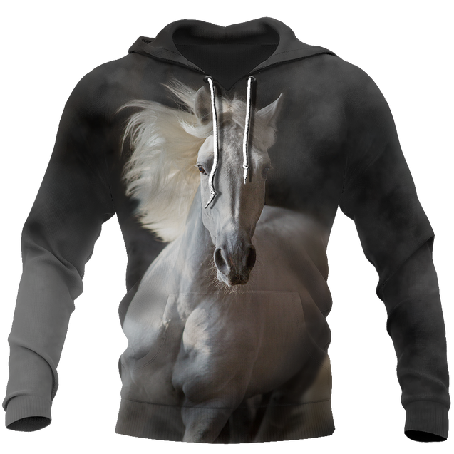 Beautiful White Horse Shirt - Winter Set for Men and Women JJ051208-Apparel-NNK-Hoodie-S-Vibe Cosy™