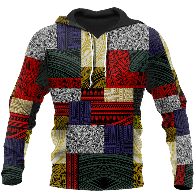 Polynesian All Over Hoodie Design Retro Patchwork JJ310101 PL-Apparel-PL8386-Hoodie-S-Vibe Cosy™