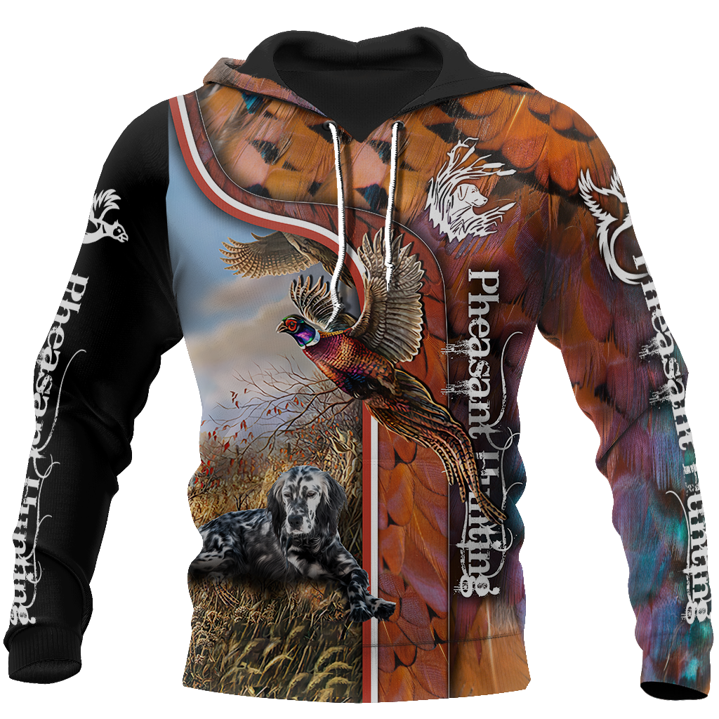 Pheasant Hunting Setter 3D All Over Printed Shirts For Men And Women JJ050202-Apparel-MP-Hoodie-S-Vibe Cosy™