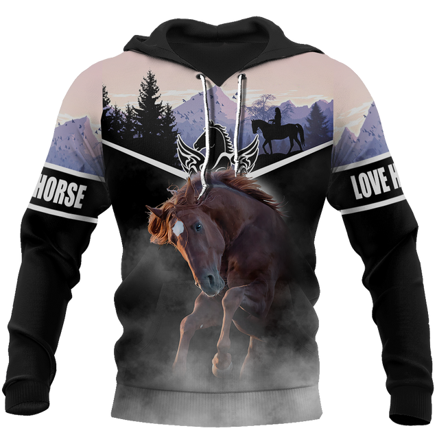 Love White Horse Shirt - Winter Set for Men and Women JJ281203-Apparel-NNK-Hoodie-S-Vibe Cosy™