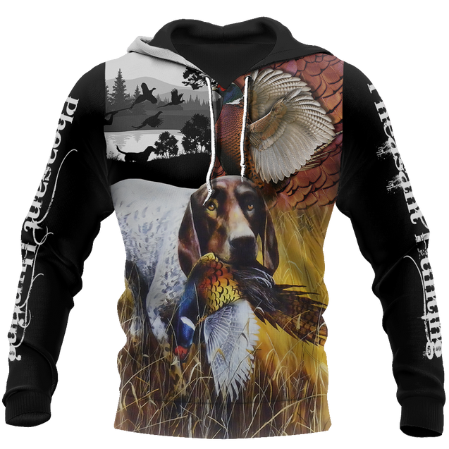 Pheasant German Shorthaired Pointer Hunting 3D All Over Printed Shirts For Men And Women JJ110201-Apparel-MP-Hoodie-S-Vibe Cosy™