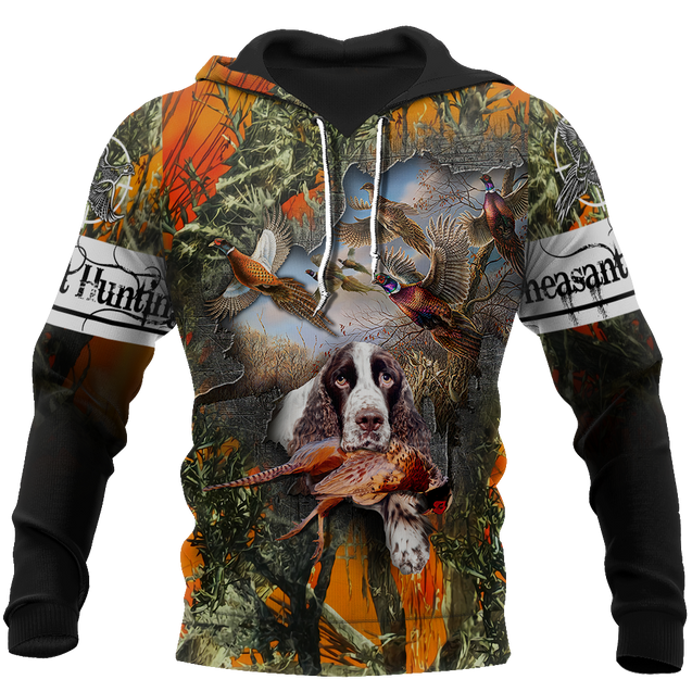 Pheasant Hunting Springer Spaniel 3D All Over Printed Shirts For Men And Women JJ180101-Apparel-MP-Hoodie-S-Vibe Cosy™