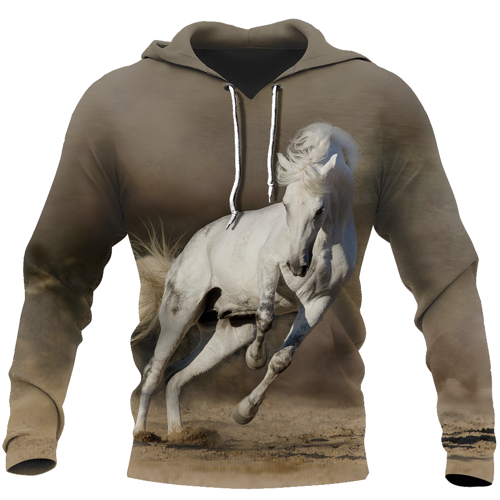 Beautiful White Horse Shirt - Winter Set for Men and Women JJ051207-Apparel-NNK-Hoodie-S-Vibe Cosy™