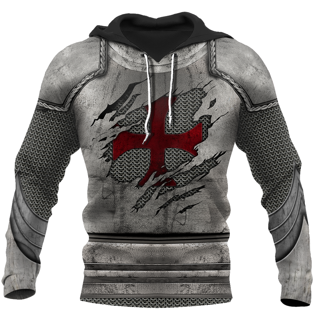 Knight Templar 3D All Over Printed Hoodie Chainmail JJ260201-Apparel-MP-Hoodie-S-Vibe Cosy™