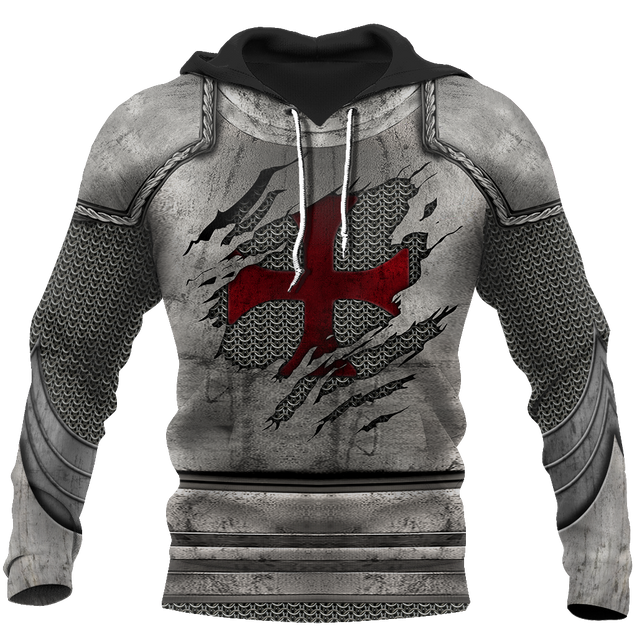 Knight Templar 3D All Over Printed Hoodie Chainmail JJ260201-Apparel-MP-Hoodie-S-Vibe Cosy™