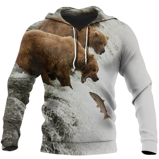 Bear hunts fish 3D all over printer shirts for man and women JJ241203 PL-Apparel-PL8386-Hoodie-S-Vibe Cosy™