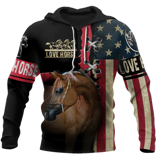 Love Horse shirt flag design Daily Fashion - Winter Set for Men and Women JJ271203-Apparel-TA-Hoodie-S-Vibe Cosy™