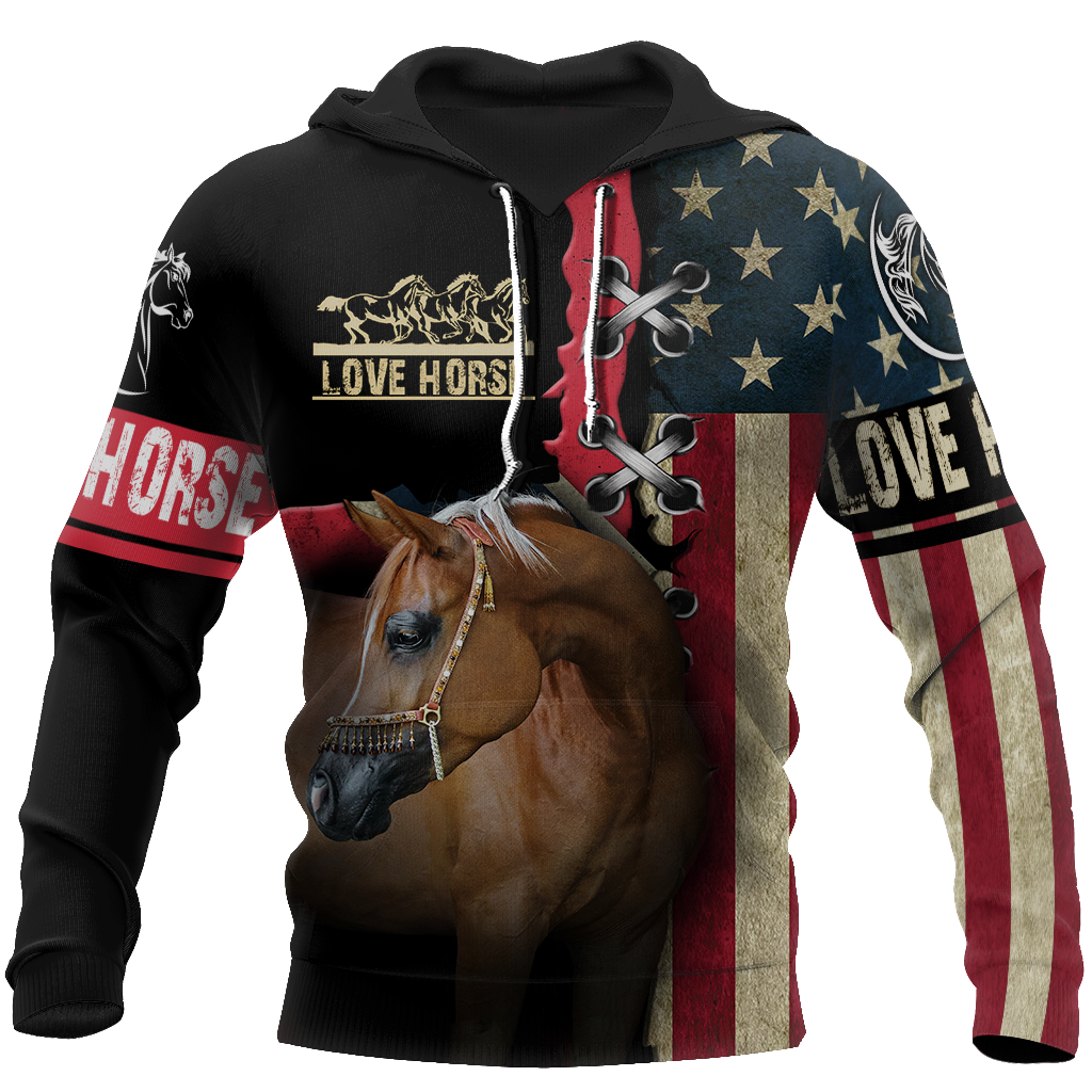 Love Horse shirt flag design Daily Fashion - Winter Set for Men and Women JJ271203-Apparel-TA-Hoodie-S-Vibe Cosy™