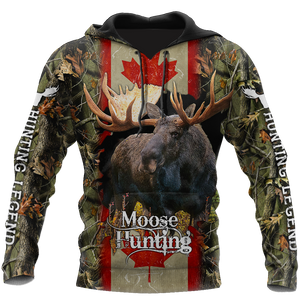 Canada Moose Hunting Legend 3D All Over Print Hoodie TR1209202