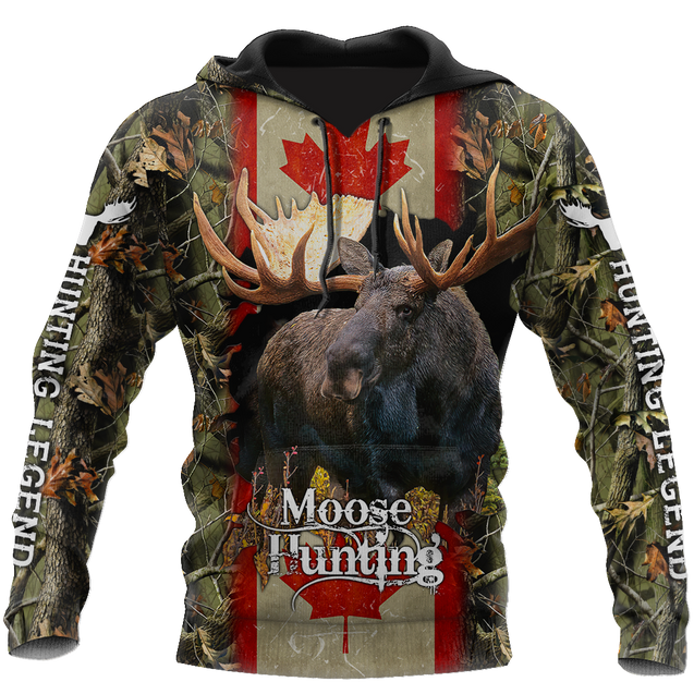 Canada Moose Hunting Legend 3D All Over Print Hoodie TR1209202