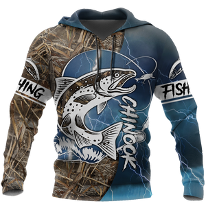 Chinook Fishing Salmon camo all over printed shirts for men and women blue color TR040101 - Amaze Style™-Apparel