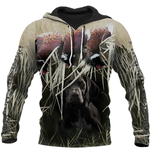 Pheasant Hunting German Shorthaired Pointer 3D All Over Printed Shirts For Men And Women JJ180201-Apparel-MP-Hoodie-S-Vibe Cosy™