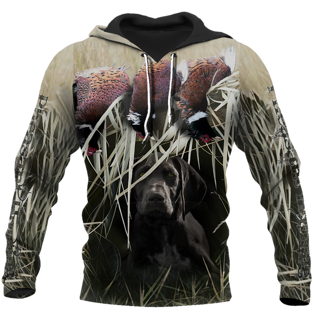 Pheasant Hunting German Shorthaired Pointer 3D All Over Printed Shirts For Men And Women JJ180201-Apparel-MP-Hoodie-S-Vibe Cosy™