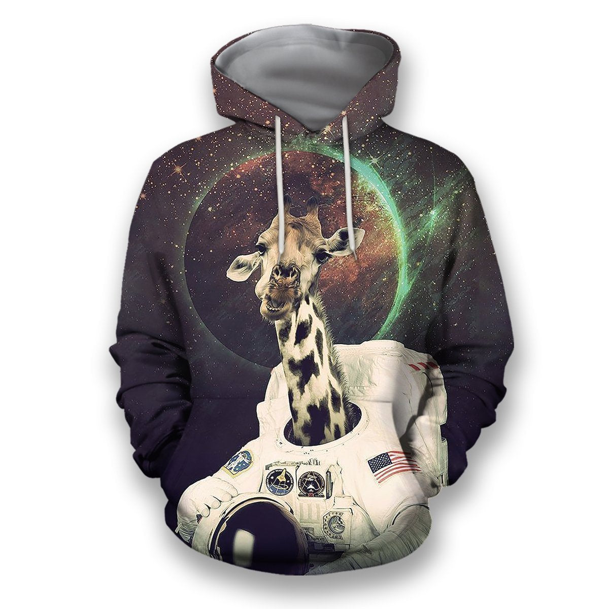 3D all over print astronaut giraffe in space-Apparel-HbArts-Hoodies-S-Vibe Cosy™