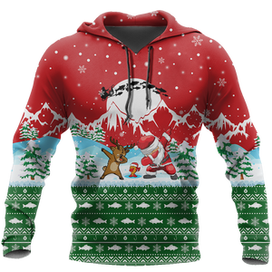 HC Christmas Santa Fishing YOLO - Greenred TR131103 - Amaze Style™-Apparel