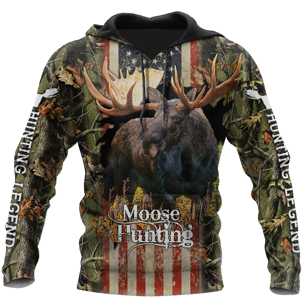 United States Moose Hunting Legend 3D All Over Print Hoodie TR1209201